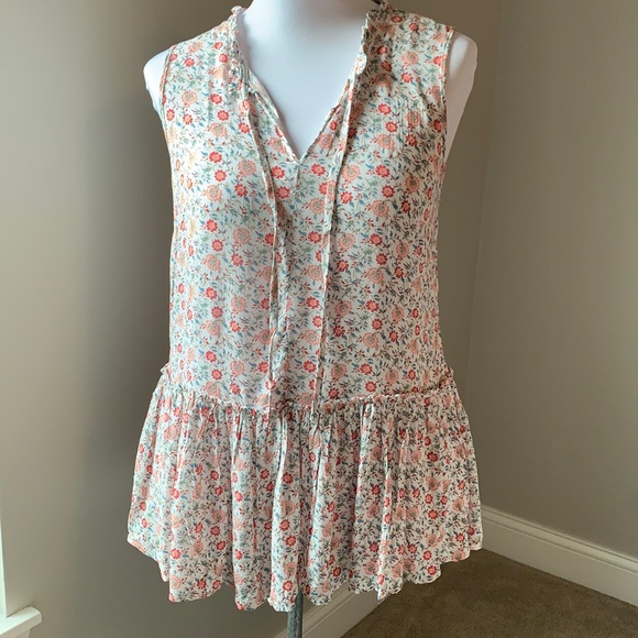 CYNTHIA ROWLEY Floral Sleeveless Blouse Medium - Picture 1 of 7